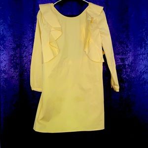 NWT Zara backless long sleeve mini dress yellow